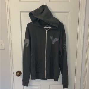 Grunt Style men’s Large gray zip hoodie